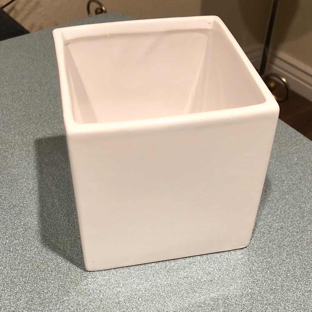 Square White Ceramic Vase
